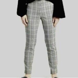 Philosophy Large Faux Leather Plaid Pull On Trousers-Tapered Leg-Tummy Control